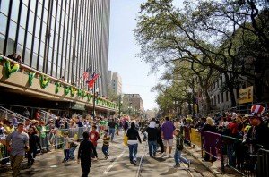 Crowds await a Mardi Gras Parade